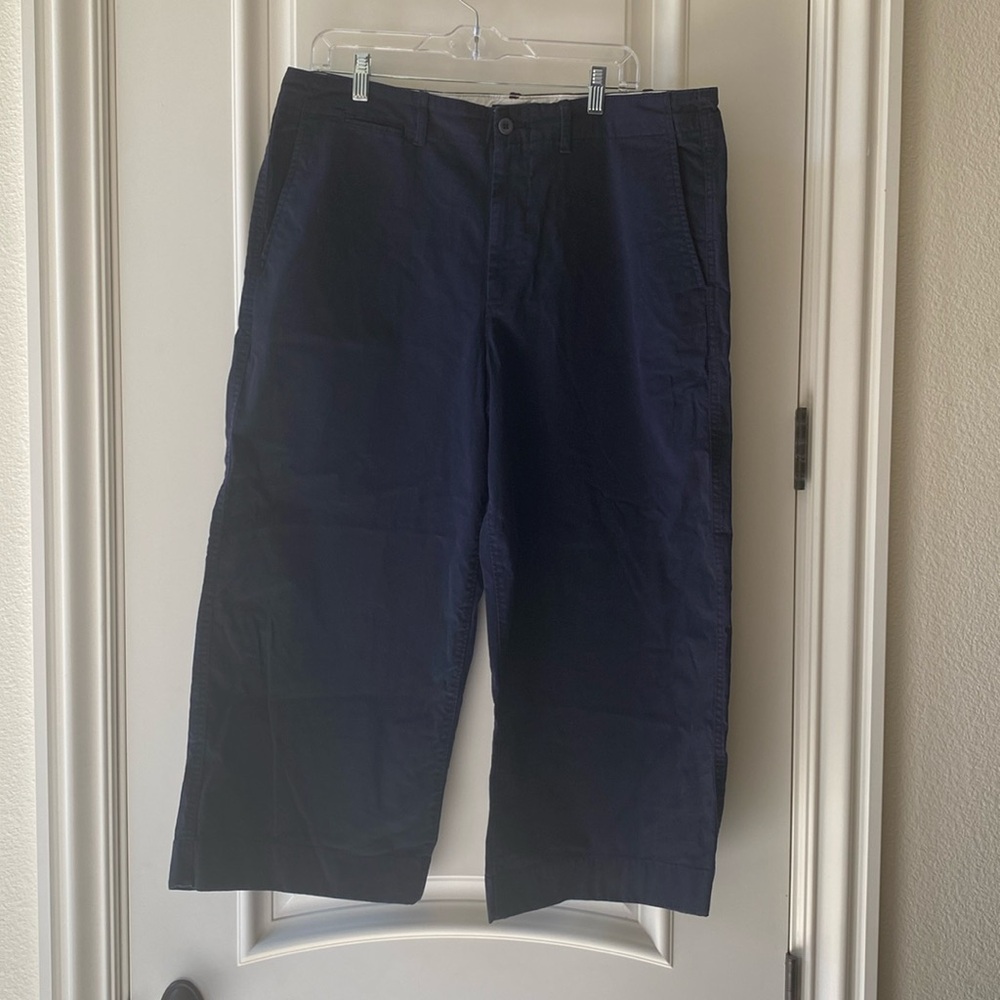 Women’s navy blue Polo Ralph Lauren size 16 wide leg cropped trousers